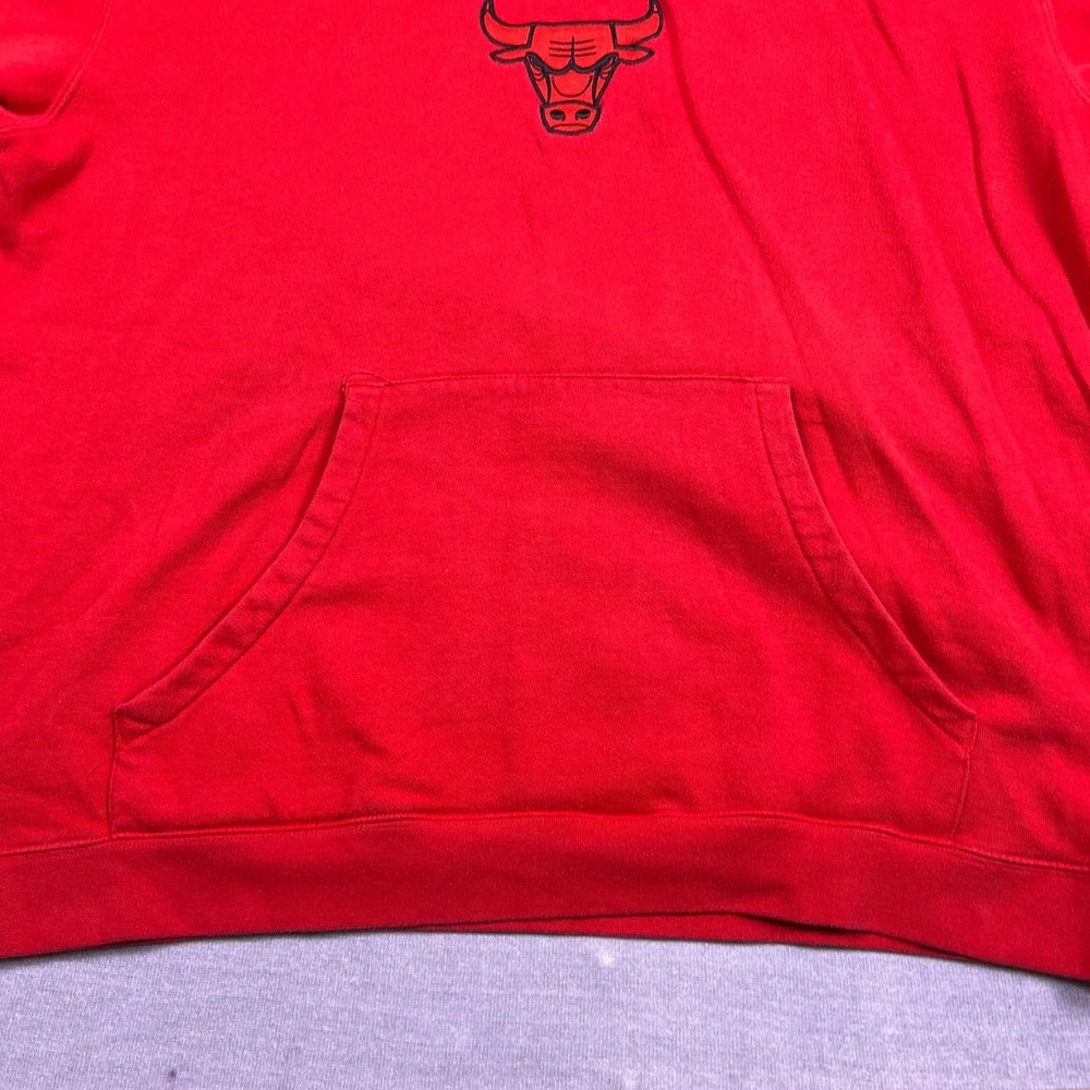 Adidas Chicago Bulls‎ Embroidered Logo Fleece Hoodie Mens 2XL Red Cotton Blend